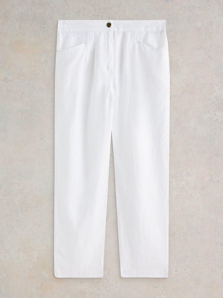 Rowena Linen Trousers in BRIL WHITE - FLAT FRONT