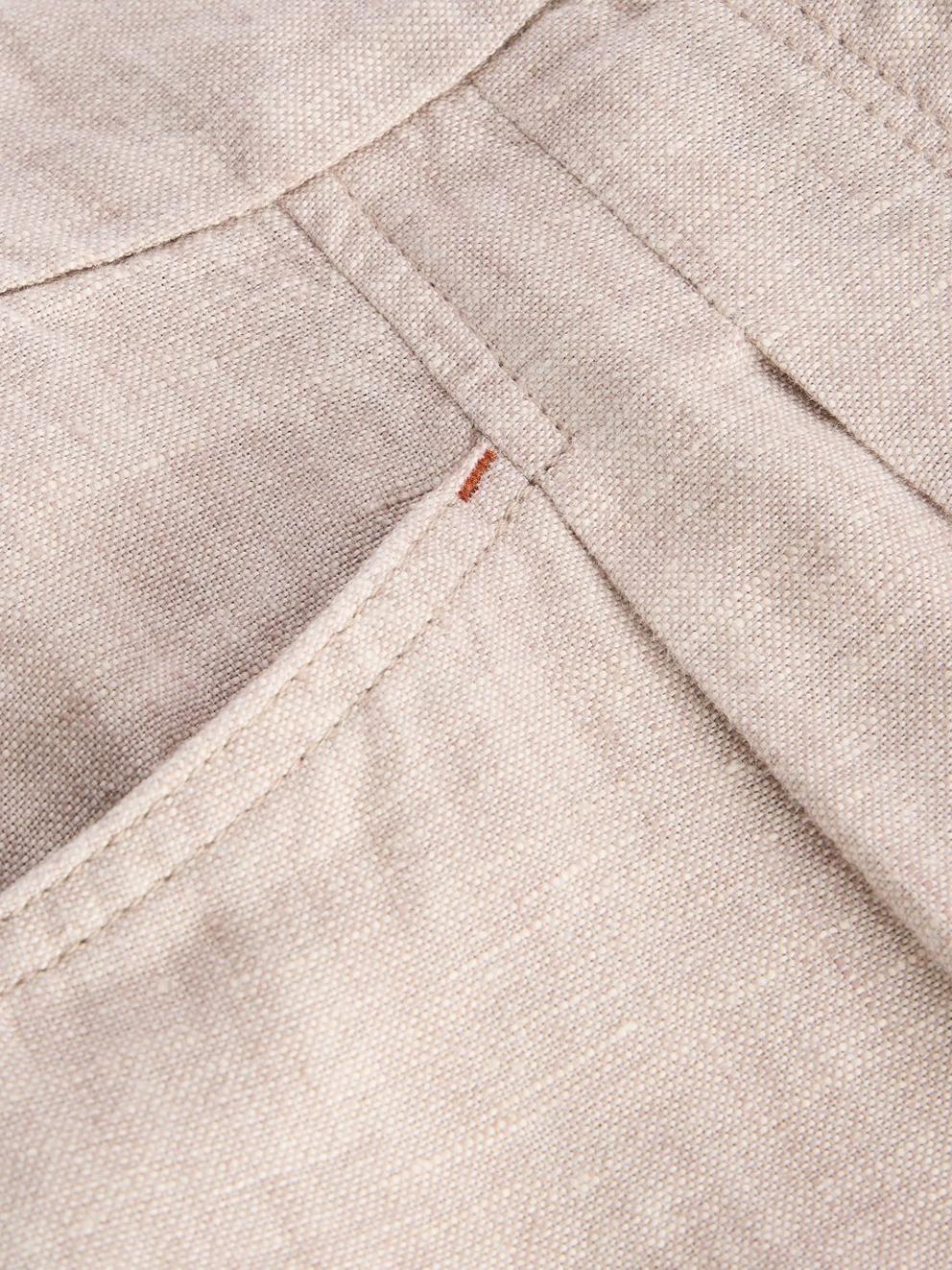 Rowena Linen Trousers in LGT NAT - FLAT DETAIL