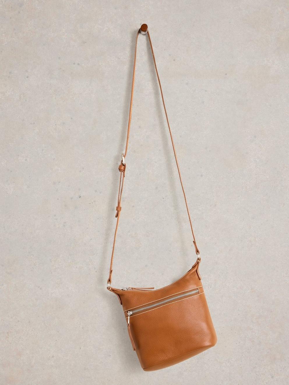 Mini Farrah Crossbody Bag  in MID TAN - FLAT FRONT