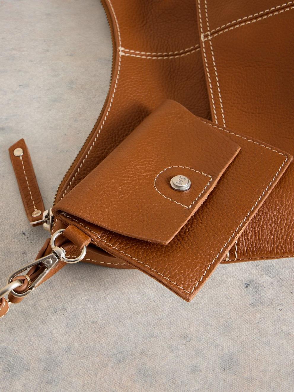 Mia Crossbody Bag  in MID TAN - FLAT DETAIL