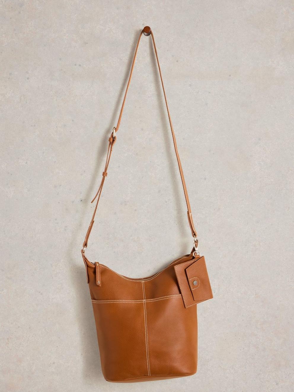 Mia Crossbody Bag  in MID TAN - FLAT FRONT