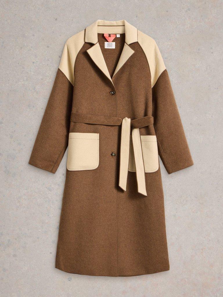 Sabine Wool Blend Coat in NAT MLT - FLAT FRONT