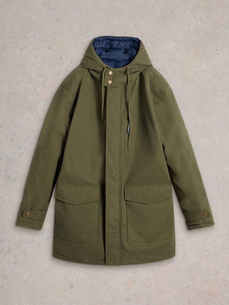 Reversible Parka in KHAKI GRN - FLAT FRONT