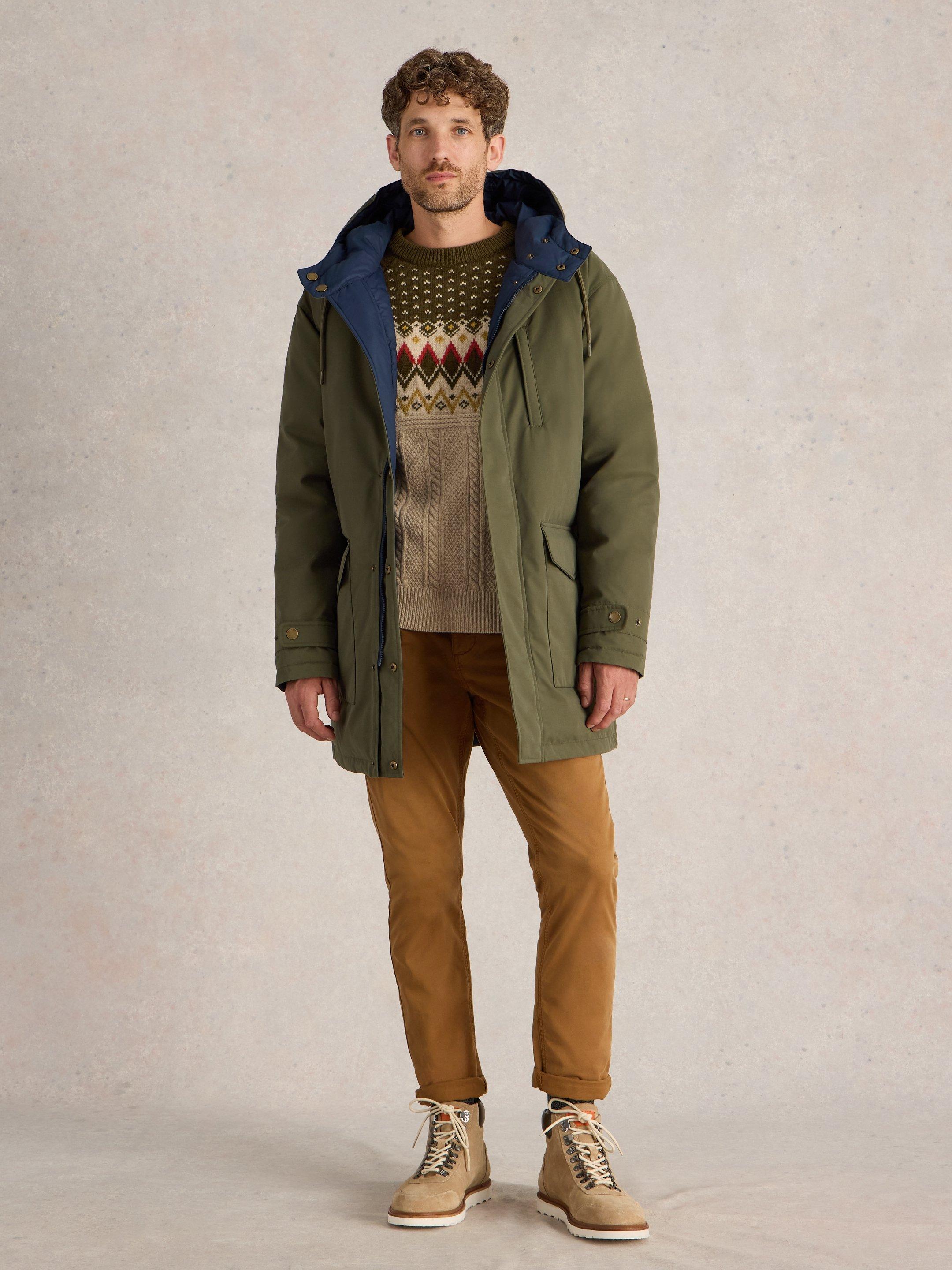 Reversible Parka in KHAKI GREEN | White Stuff