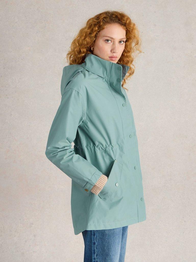 Lexi Waterproof Coat in DUS BLUE - LIFESTYLE