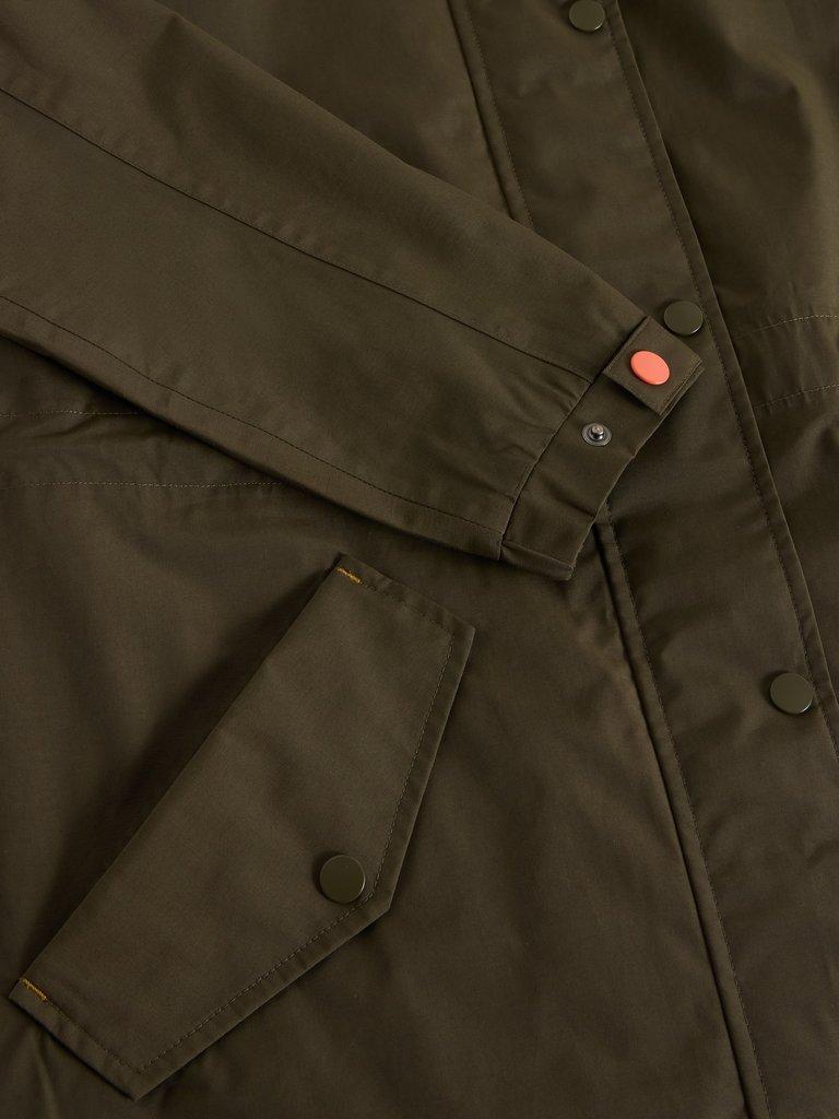 Lexi Waterproof Coat in KHAKI GRN - FLAT DETAIL