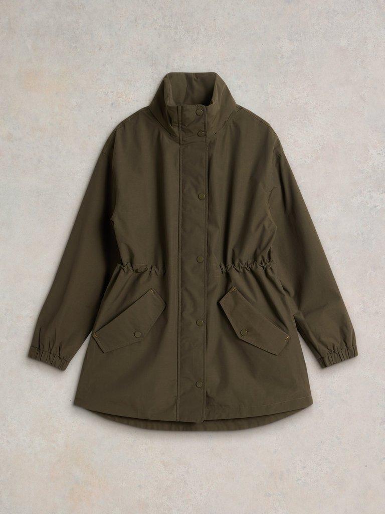Lexi Waterproof Coat in KHAKI GRN - FLAT FRONT
