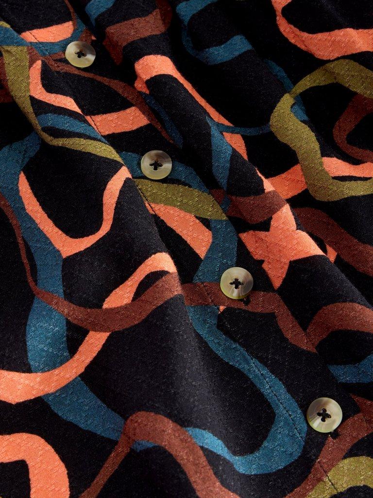 Heather Midi Skirt in BLK PR - FLAT DETAIL