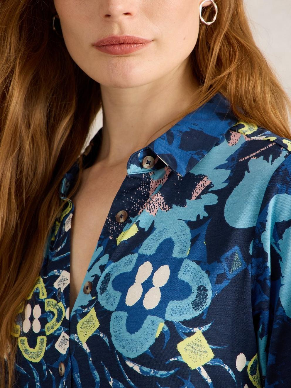 Rua Midi Jersey Dress in BLUE PR - MODEL DETAIL