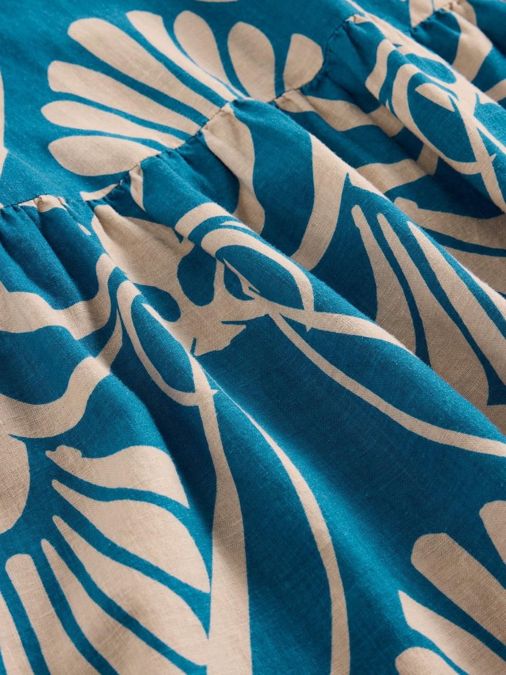 Otto Linen Blend Dress in BLUE PR - FLAT DETAIL