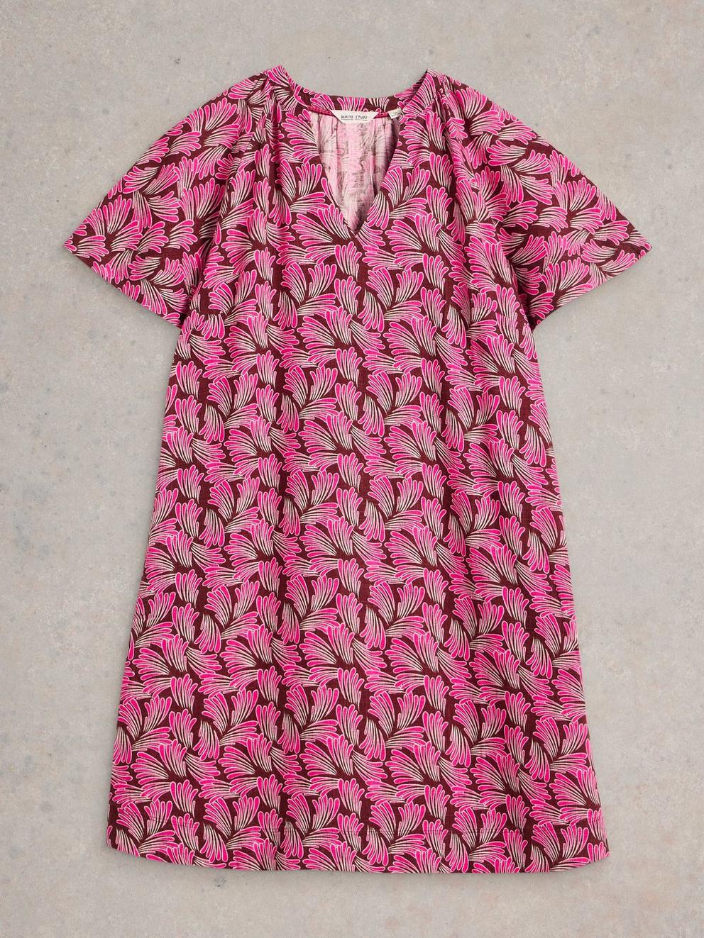 Lindsay Linen Blend Dress in PINK PR - FLAT FRONT