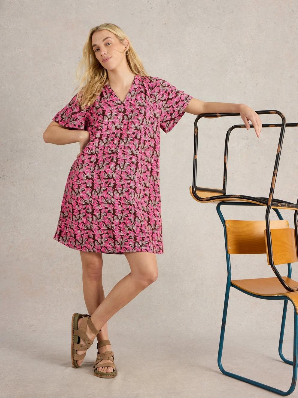 Lindsay Linen Blend Dress in PINK PR - LIFESTYLE