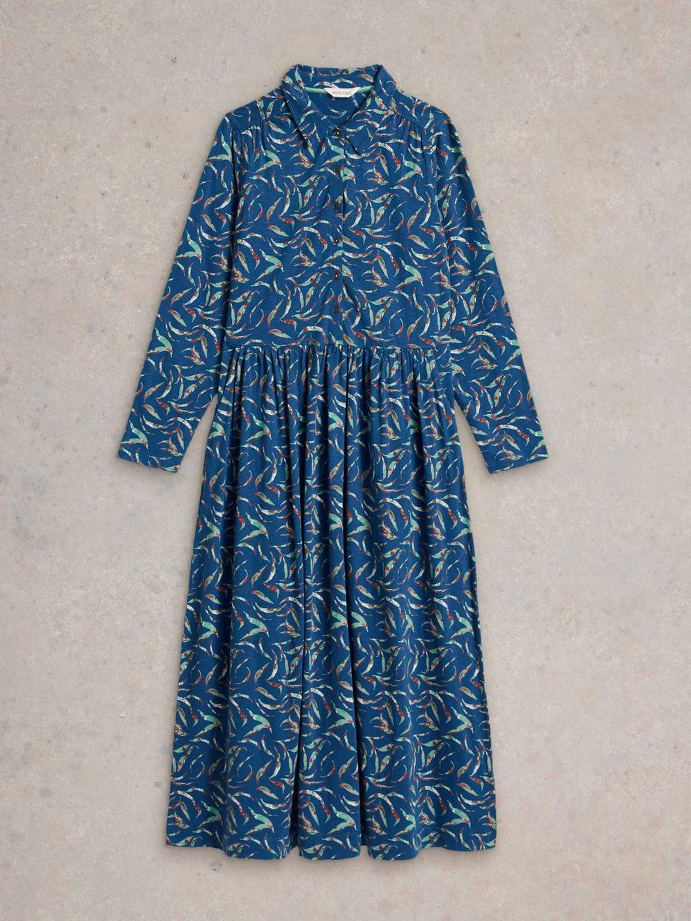 Rylee Jersey Shirt Dress in BLUE PR - FLAT FRONT