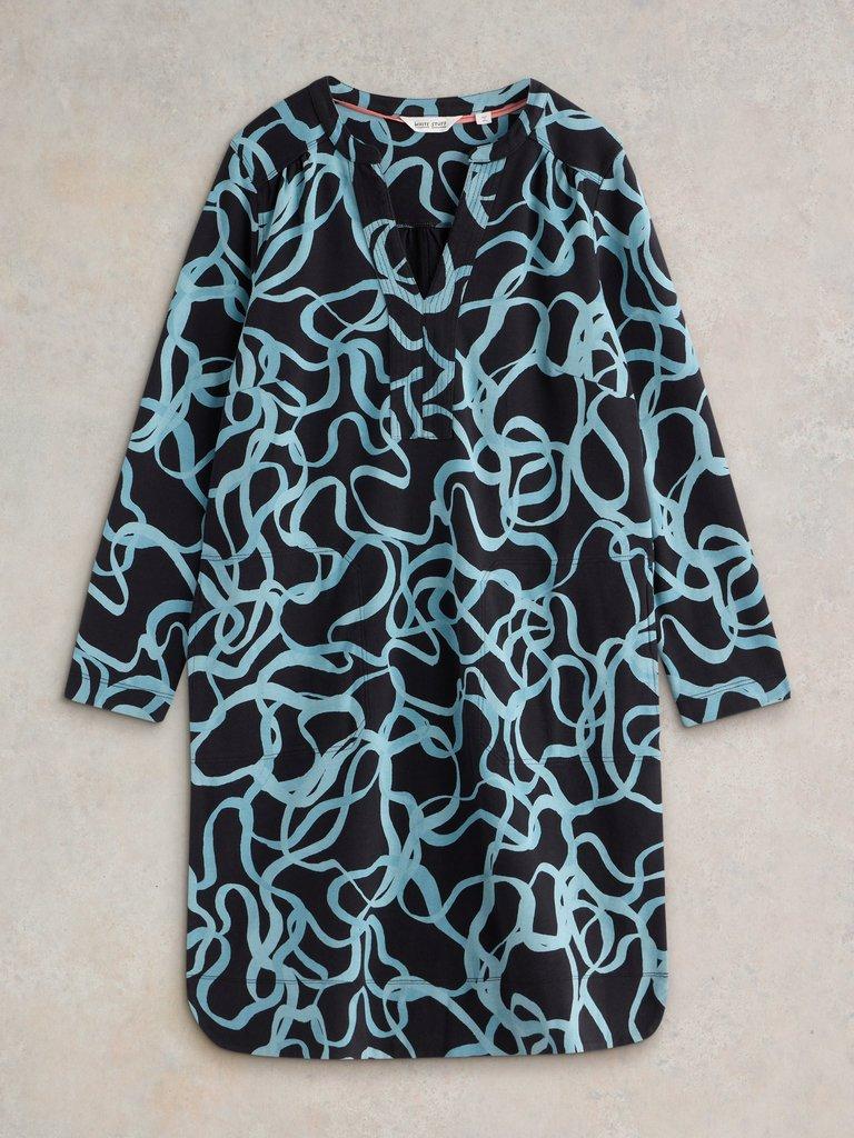 June Jersey Dress in BLK PR - FLAT FRONT