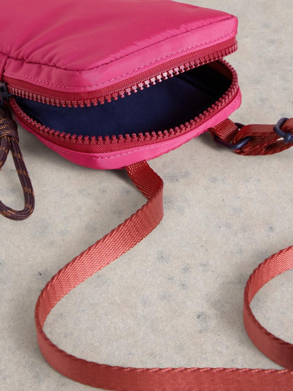 Meadow Phone Bag in BRT PINK - FLAT DETAIL