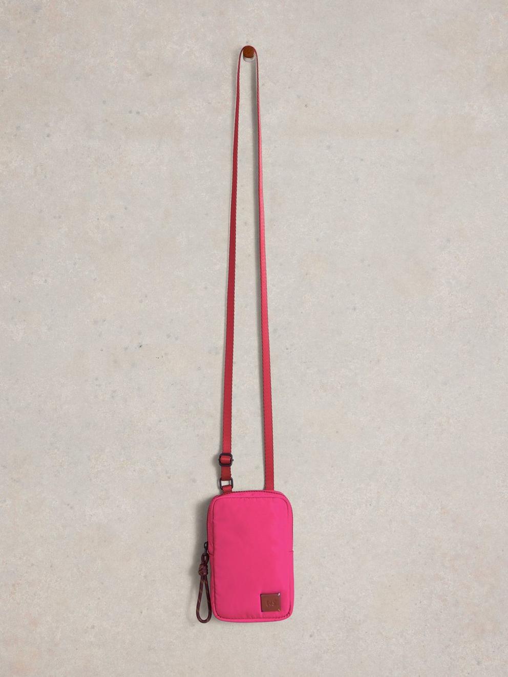 Meadow Phone Bag in BRT PINK - FLAT FRONT