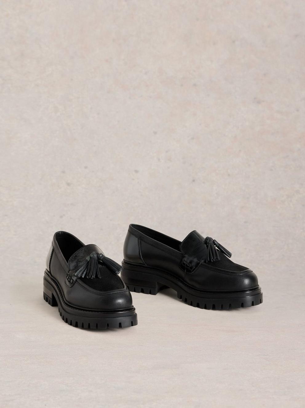 Charlie Chunky Loafer in BLK MLT - FLAT FRONT