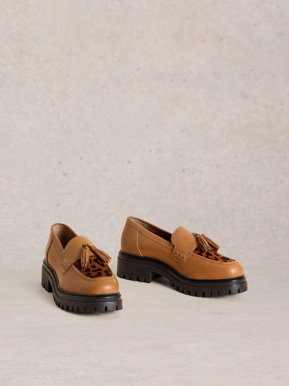 Charlie Chunky Loafer in TAN MULTI - FLAT FRONT