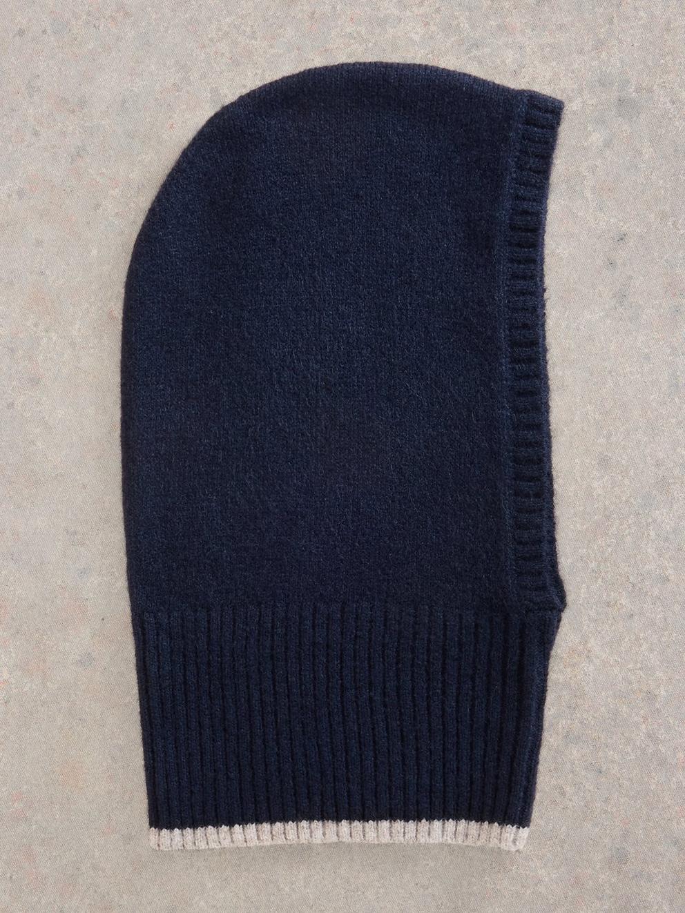 Scarlett Knitted Hood in DARK NAVY - FLAT FRONT