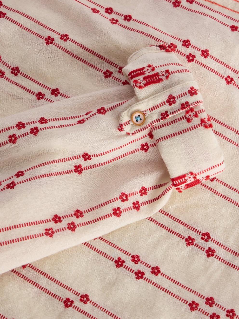 Sophie Organic Cotton Long Sleeve Shirt in PINK MLT - FLAT DETAIL