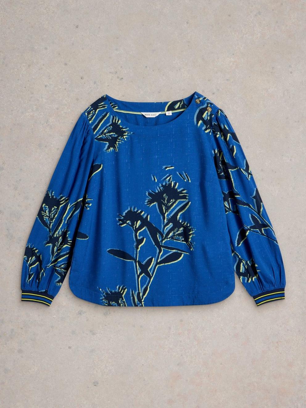 Angie Top  in BLUE PR - FLAT FRONT
