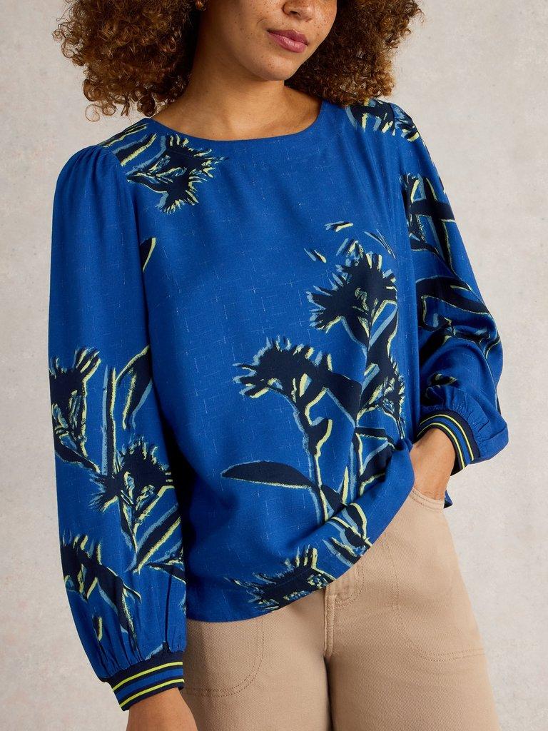 Angie Top  in BLUE PR - MODEL DETAIL