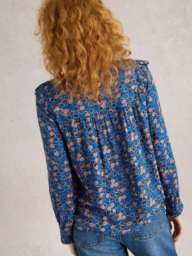 Sylvie Top in BLUE PR - MODEL BACK