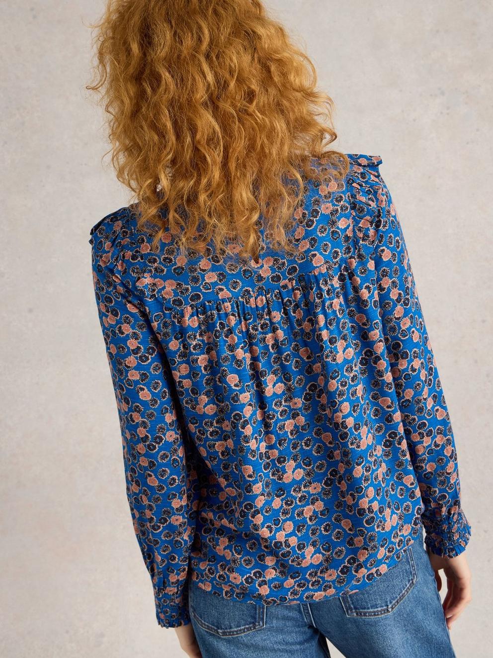 Sylvie Top in BLUE PR - MODEL BACK