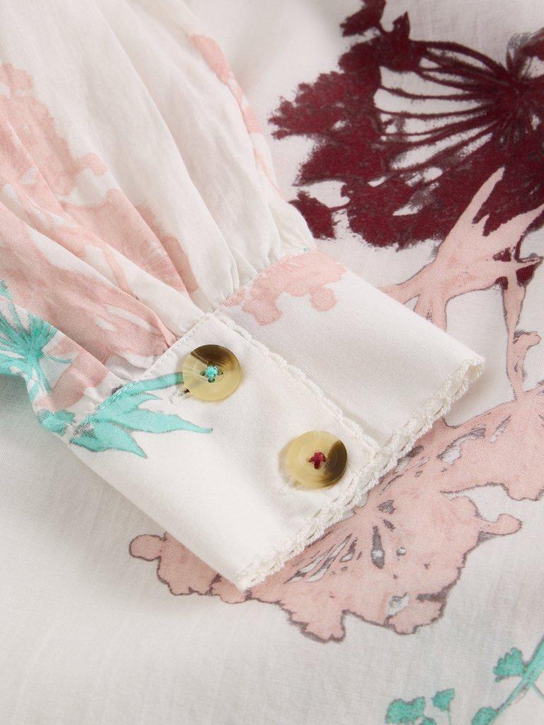 Pauline Frill Neck Top in IVORY MLT - FLAT DETAIL