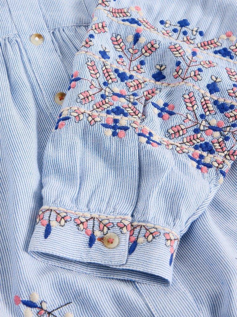 Geri Embroidered Shirt in BLUE MLT - FLAT DETAIL
