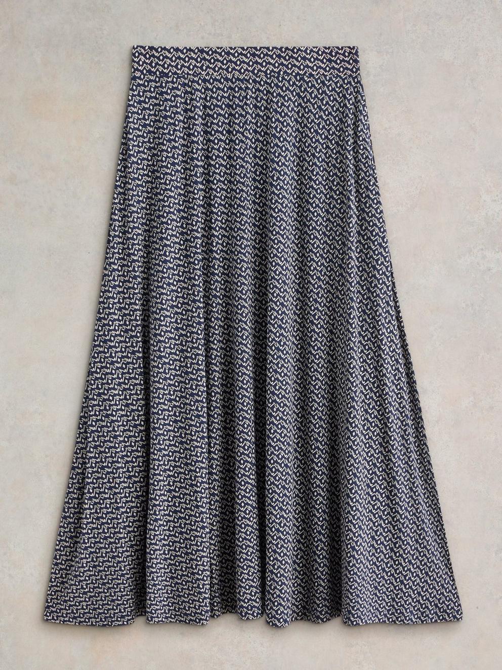 Jada Jersey Maxi Skirt in NAVY PR - FLAT FRONT