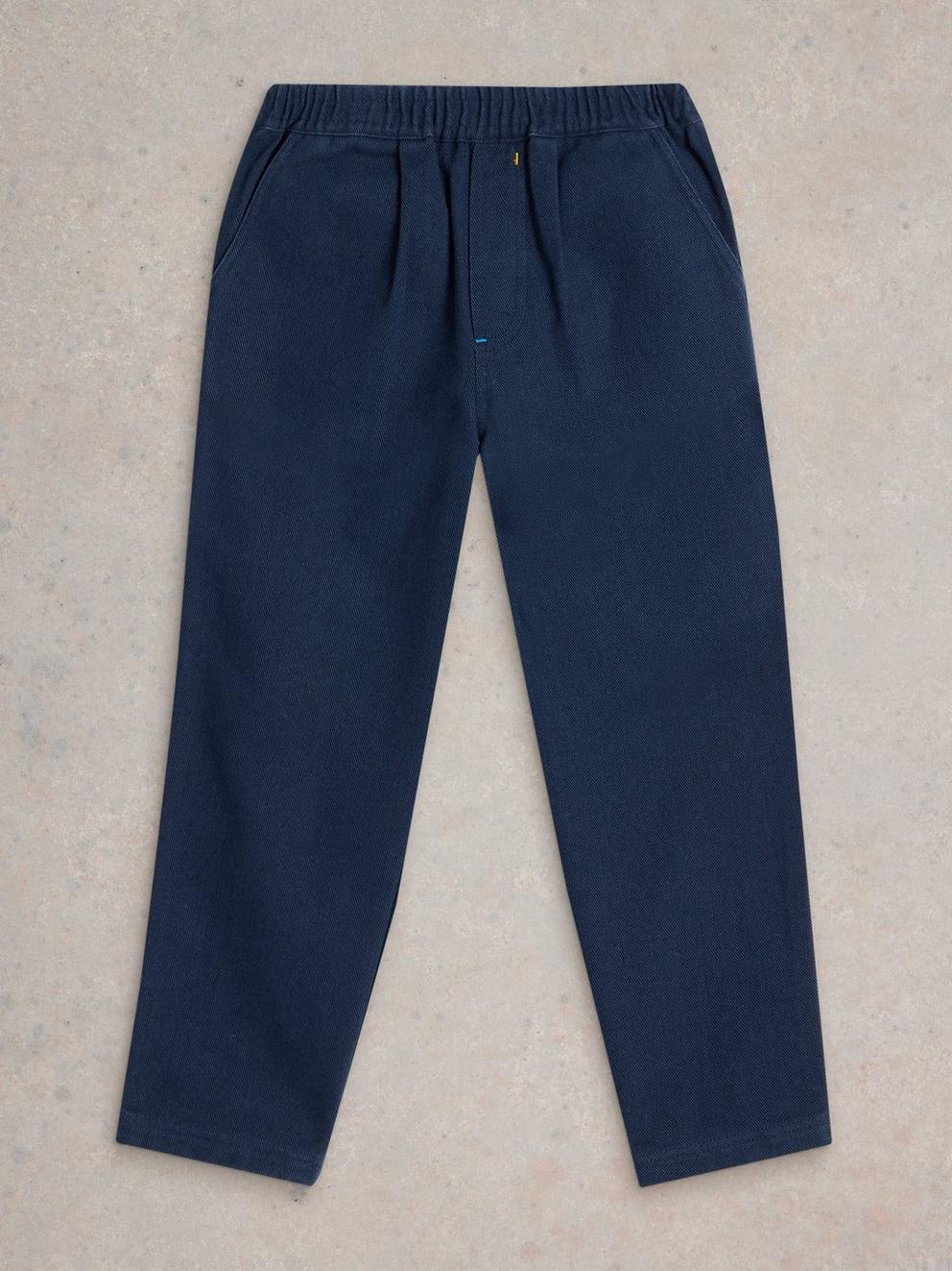 Rory Twill Trouser in DARK NAVY - FLAT FRONT