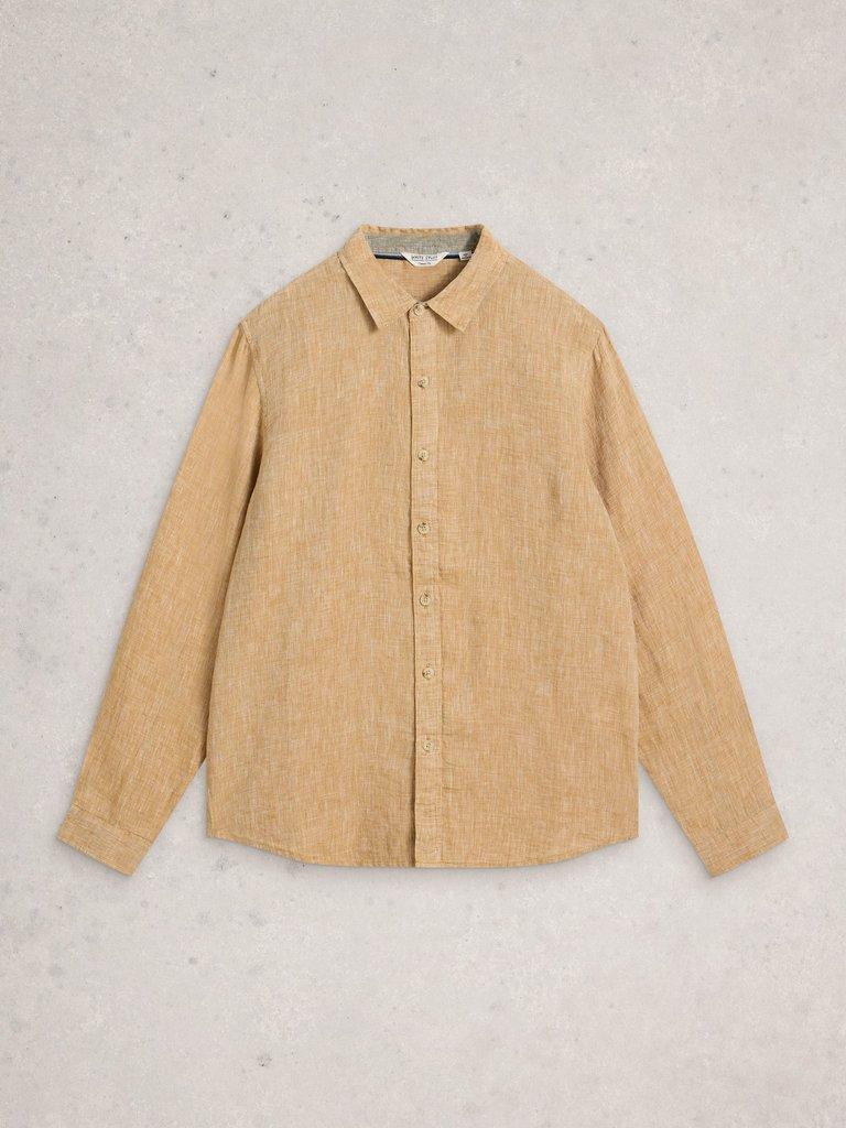 Keswick Linen Shirt in DK YELLOW - FLAT FRONT