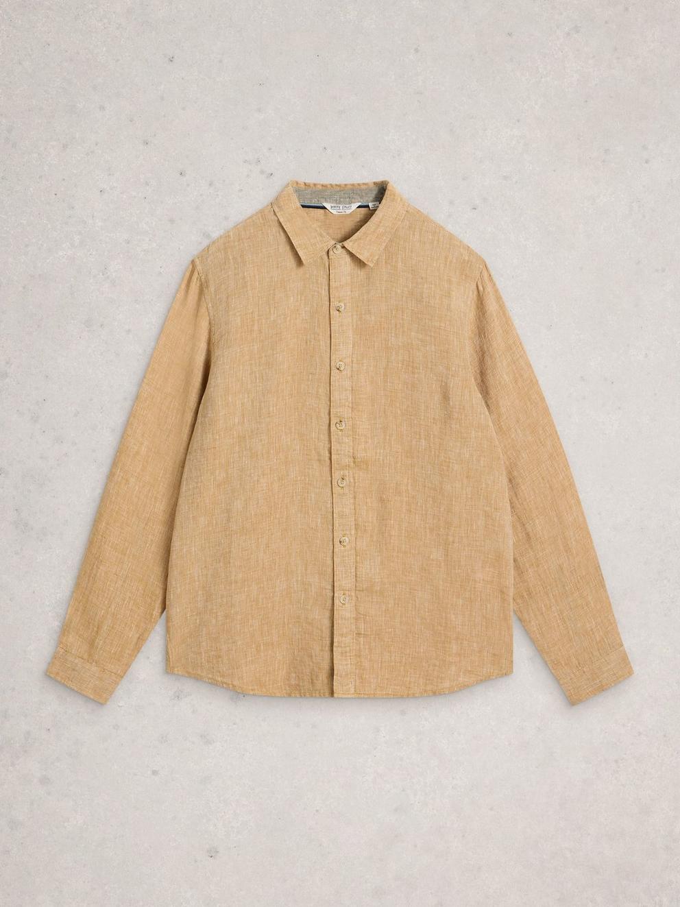 Keswick Linen Shirt in DK YELLOW - FLAT FRONT