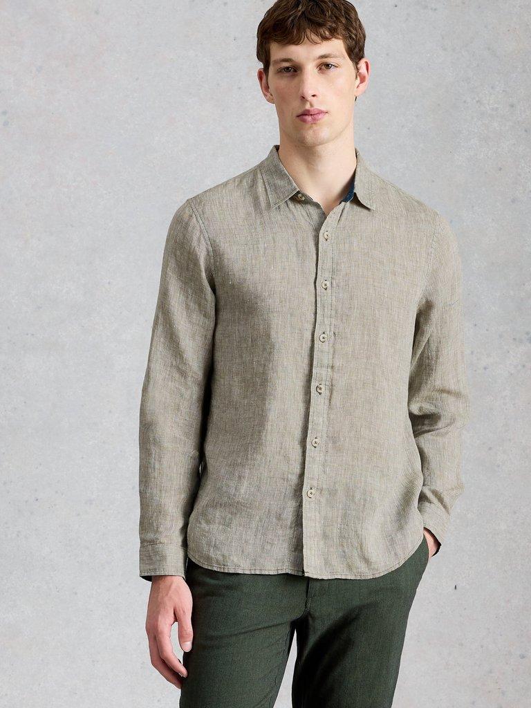 Keswick Linen Shirt in KHAKI GRN - LIFESTYLE