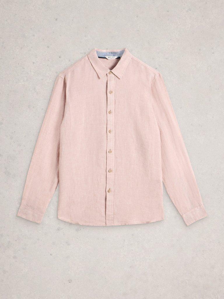 Keswick Linen Shirt in LGT PINK - FLAT FRONT