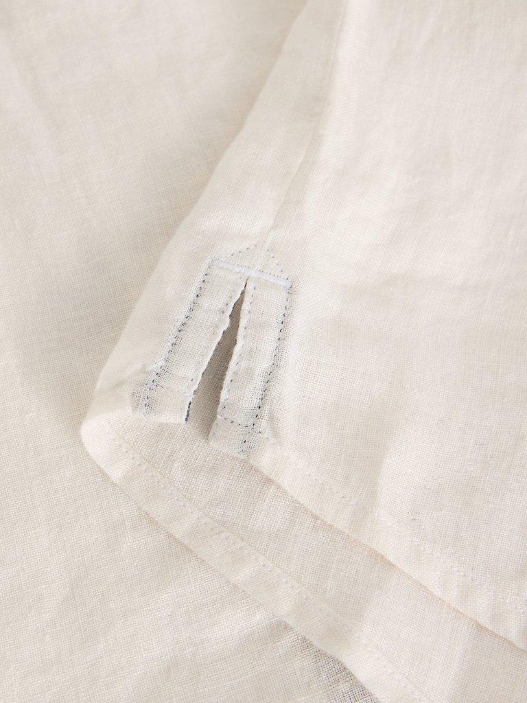 Keswick Short Sleeve Linen Shirt in BRIL WHITE - FLAT DETAIL