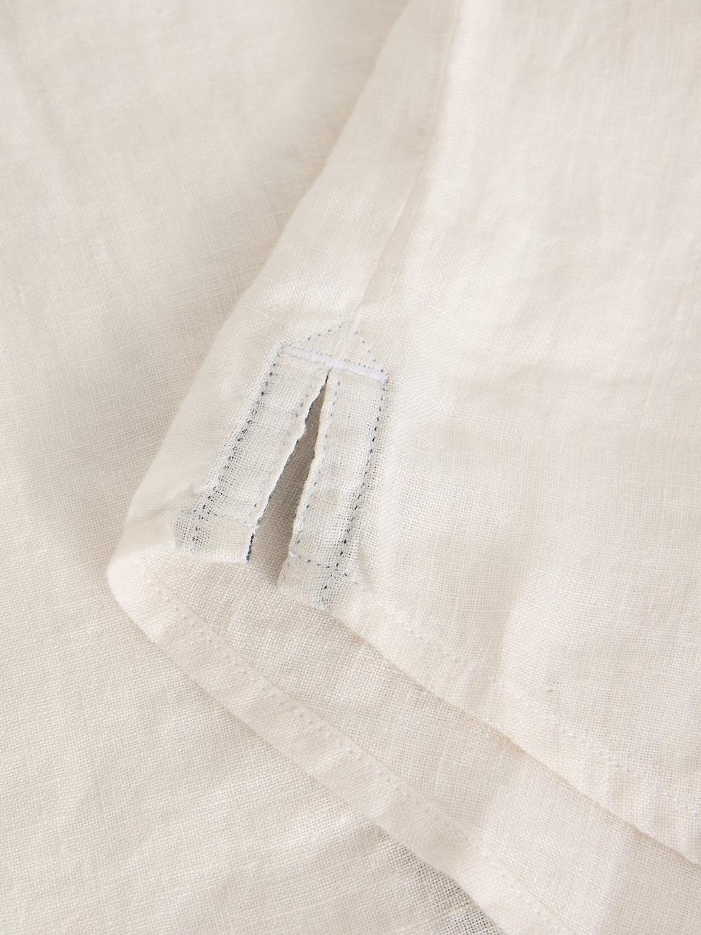 Keswick Short Sleeve Linen Shirt in BRIL WHITE - FLAT DETAIL
