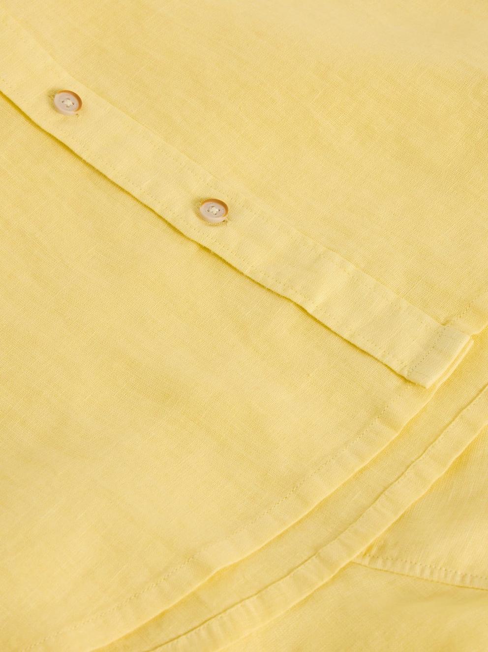 Keswick Short Sleeve Linen Shirt in LGT YELLOW - FLAT DETAIL