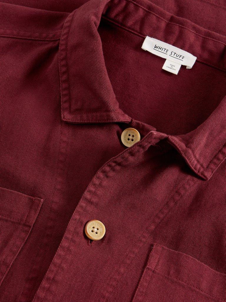Finch Workwear Jacket in DK PLUM - FLAT DETAIL
