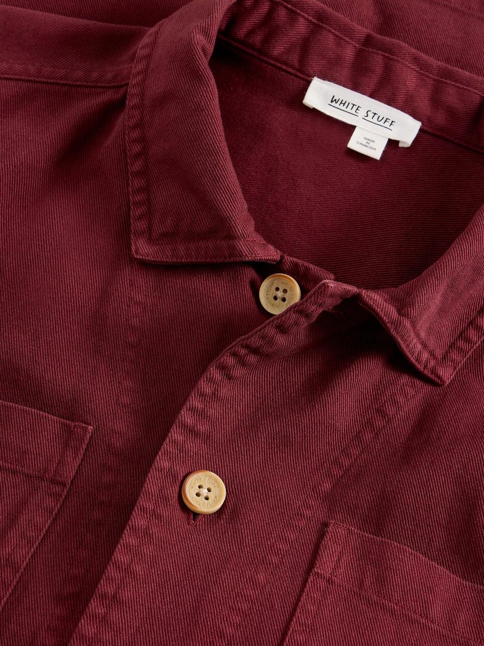 Finch Workwear Jacket in DK PLUM - FLAT DETAIL
