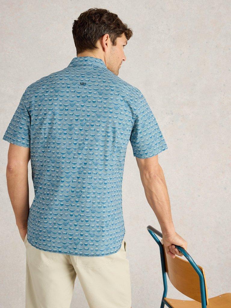 Ramen Bowl Printed Shirt in BLUE PR - MODEL BACK