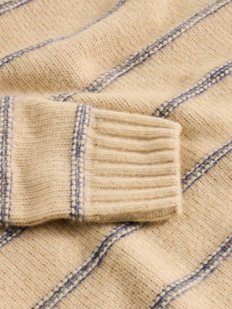 Breton Stripe Crew Neck Jumper in NAT MLT - FLAT DETAIL