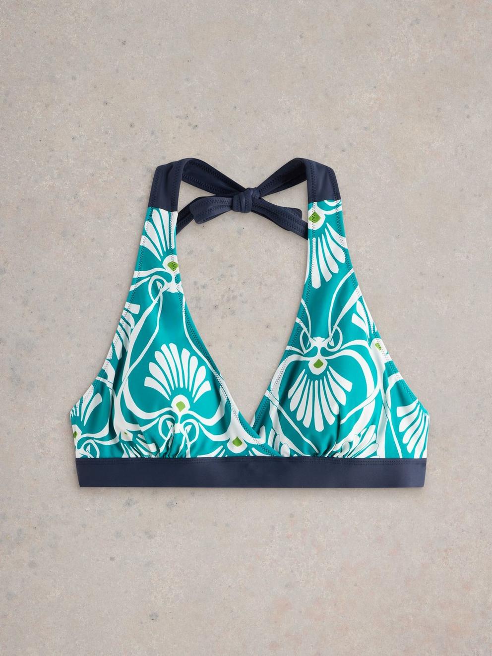 Reversible Sunshine Bikini Top in BLUE PR - FLAT BACK