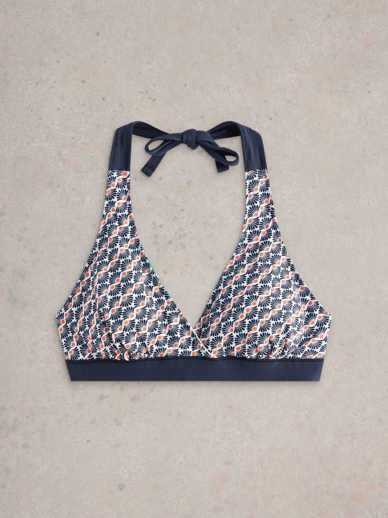 Reversible Sunshine Bikini Top in BLUE PR - FLAT FRONT