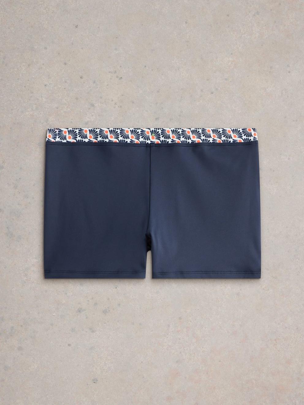 Bay Swim Shorts in NAVY MULTI - FLAT FRONT