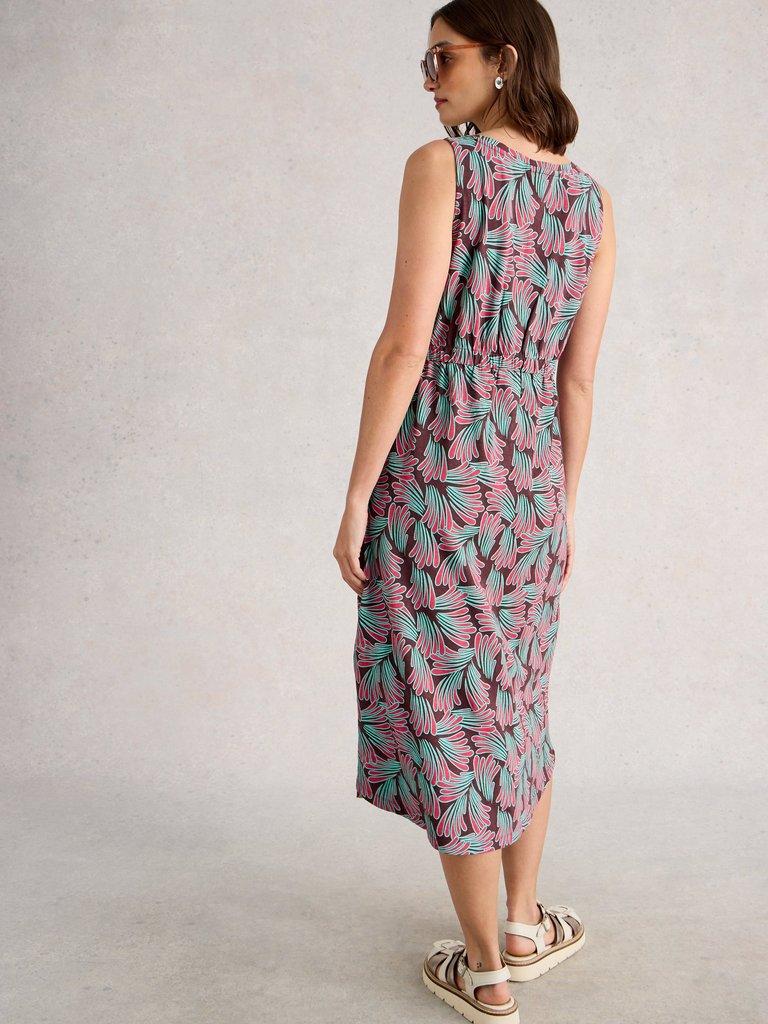 Heidi Jersey Midi Dress in PINK PR - MODEL BACK