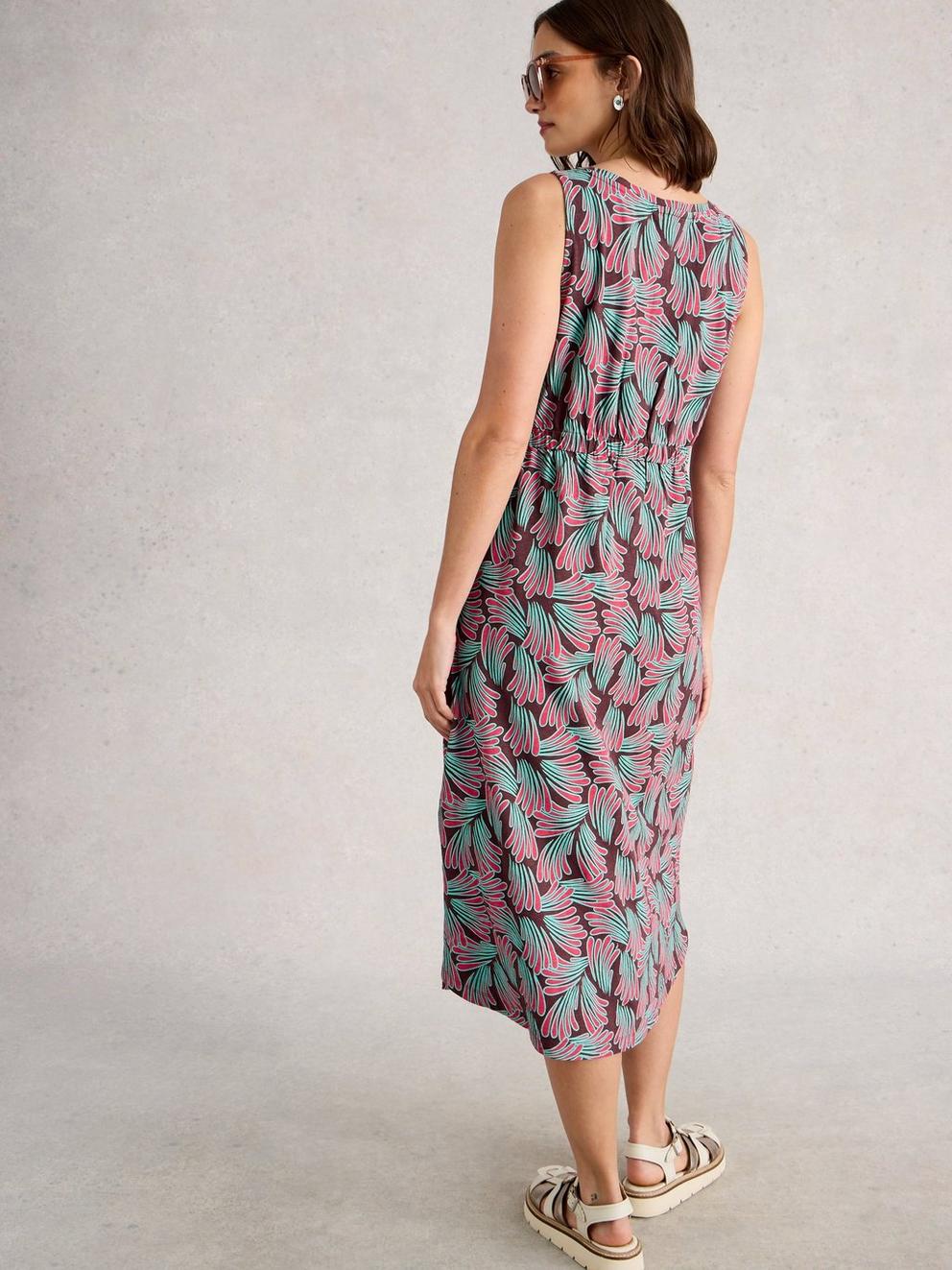 Heidi Jersey Midi Dress in PINK PR - MODEL BACK
