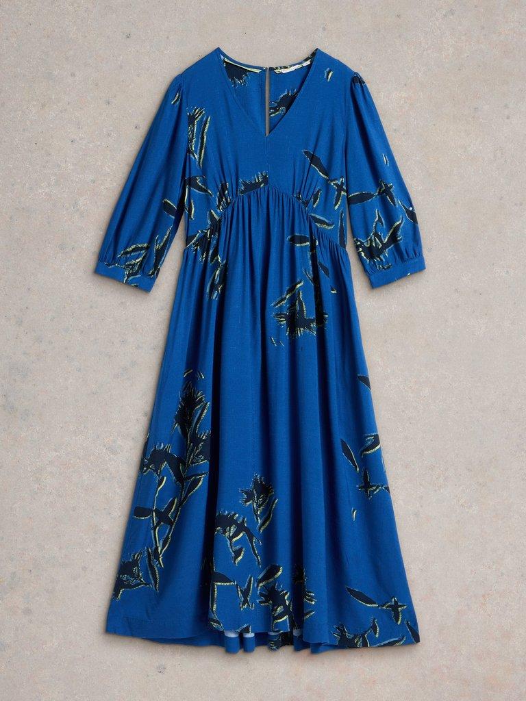 Lucy Midi Dress in BLUE PR - FLAT FRONT