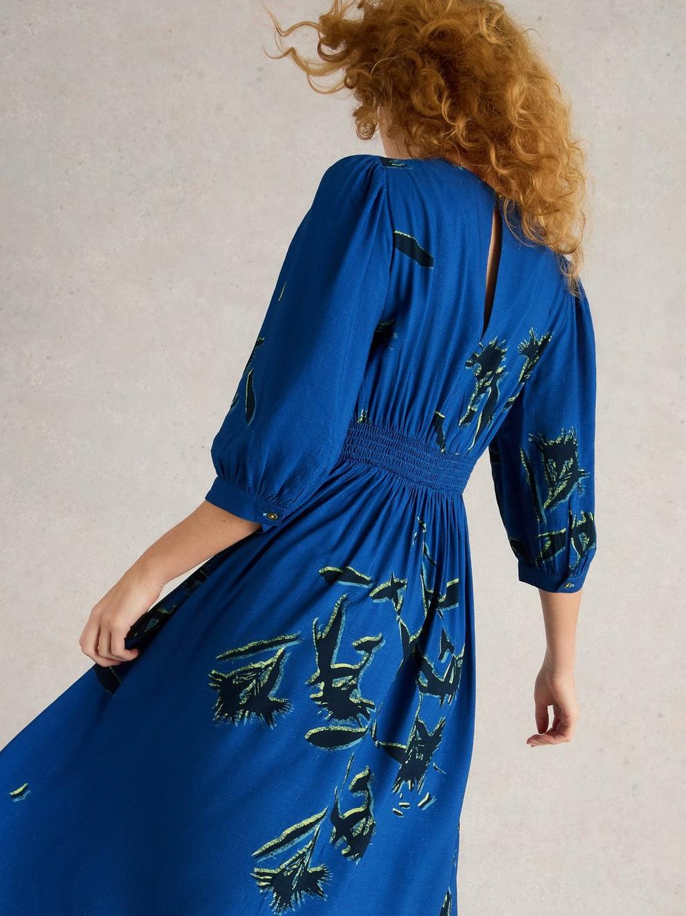 Lucy Midi Dress in BLUE PR - LIFESTYLE